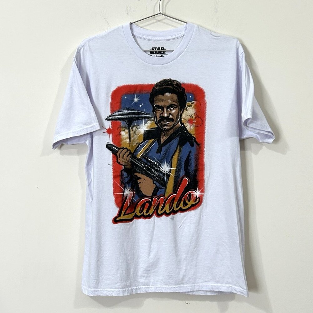 Lando Calrissian Star Wars Airbrush White T-Shirt LG Mad Engine Lucasfilm Ltd